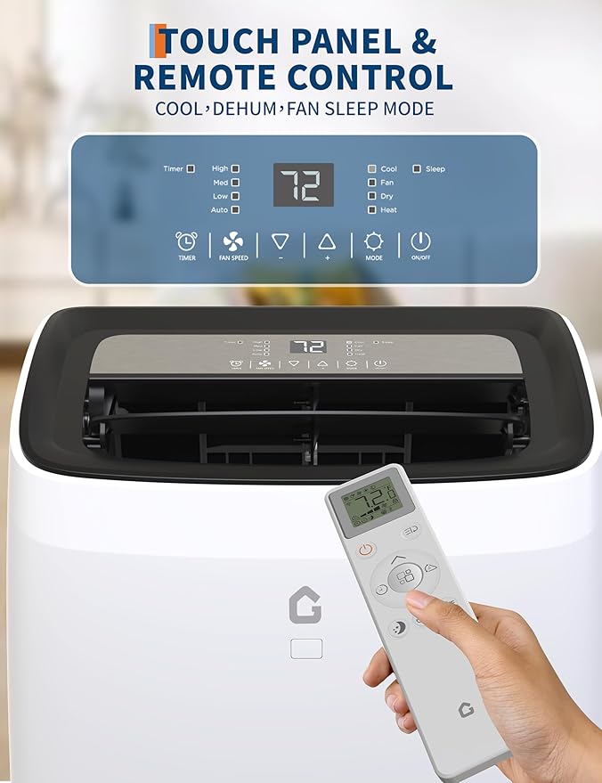 14000 BTU Portable Air Conditioner with Heat, 4 in-1 AC Unit with Fan, Dehumidifier & Heater, Cools & Sleep Mode for Rooms Up to 750 Sq.Ft, Remote Control & 24H Timer Windows Kit Included - Image 5