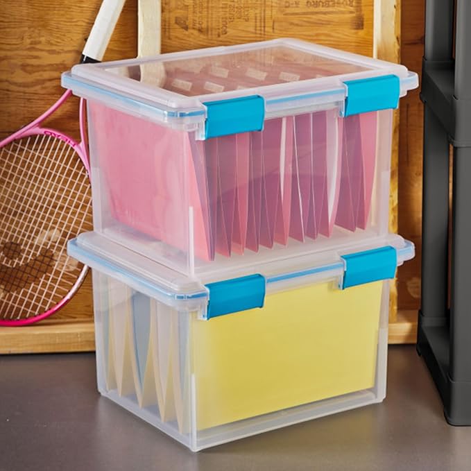 Sterilite 8-Pack Gasket Box, Weather-Resistant Storage Bins with Latching Lids, 32 Quart - Heavy-Duty Organizing Containers for Closet, Bathroom, and Office - Image 6