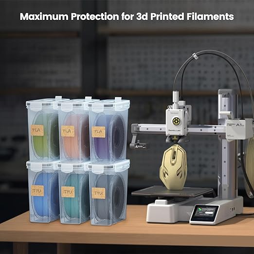 YOOPAI Filament Storage Box - 4 Pack Filaments Container for 3D Printing Filaments Sealing and Protection - Portable Filament Storage with Desiccant&Label ,Water-Proof and Dust-Proof 4.0L(9.03*8*3) - Image 6