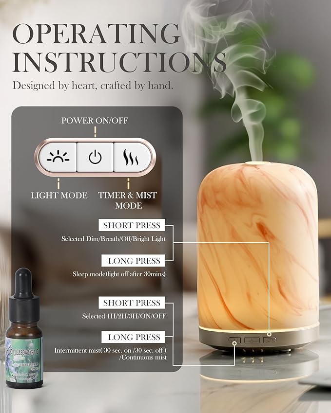 Essential Oil Diffuser – 2.4MHz Ultrasonic Aromatherapy Diffuser, Health Night Light, Timer & Auto Shut-Off, BPA-Free, 120ml Oil Diffuser for Home, Office, Spa, Yoga, Hotel - Image 5