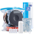 AGPTEK 3D Printer Filament Storage Bags 11.8×13.4 inch(20 Pack) - Vacuum Sealed Kit with 500mAh Electric Pump & Silica Gel Desiccants, Moisture-Proof and Dust-Proof for PLA, ABS, PETG Filament (PA+PE) by AGPTEK