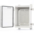 QILIPSU Outdoor WiFi Enclosure, 8.6"x6.7"x4.3" Waterproof Electrical Junction Box, Clear Plastic Hinged Cover IP67 Weatherproof for Solar Projects Network Router Led Control by QILIPSU