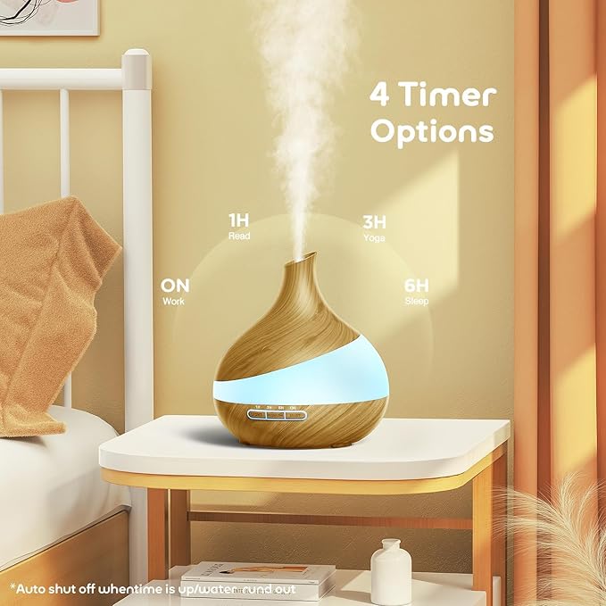 500ML Essential Oil Diffuser: Aroma Diffuser with Remote Control for Hotel Spa Yoga Room - Humidifiers for Bedroom with 14 Colors LED Night Light for Kids/Women Home Relaxation - Image 5