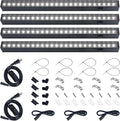 Barrina T5 Grow Lights for Indoor Plants, Full Spectrum Grow Light, 1ft LED Plant Light, Black Cover LED Grow Light Strips, 3 Mounting Modes, Magnetic Installation, Plug and Play, 5000K, 4 Packs by Barrina