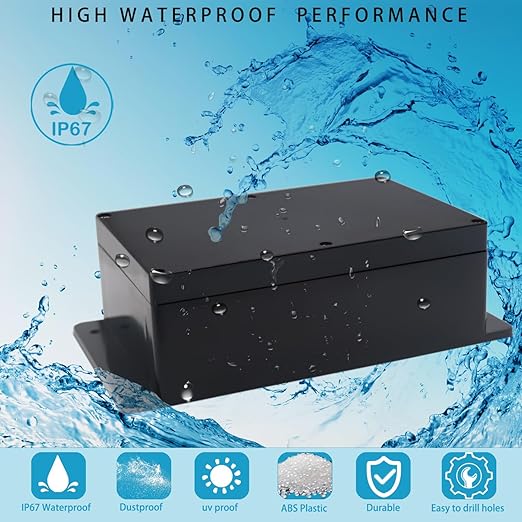 Watertight Junction Box, IP67 Waterproof Project Box Durable ABS Plastic Electronic Enclosure Case for DIY Electrical Project with Wall Fixed Ear 9.06" x 5.91" x 3.35"(230 x 150 x 85 mm) - Image 7