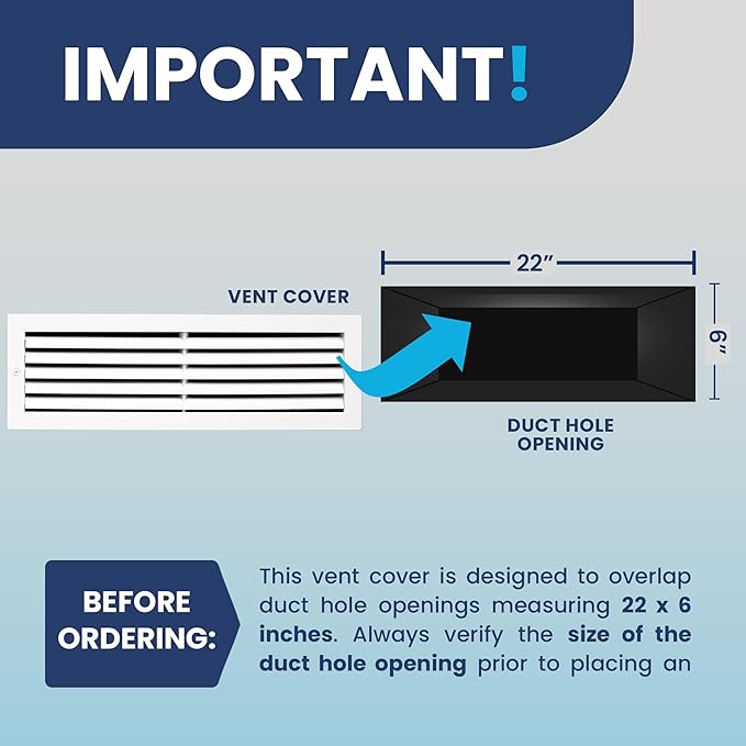 22x6 Inch (Duct Opening) Air Return Vent Cover Decorative – Premium Aluminum AC Vent Cover for Ceiling & Wall, Rustproof Grille, Ideal for Home HVAC Grille, Durable & Easy to Install by ACLAMINAIRE - Image 4
