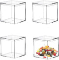 Acrylic Box Clear Acrylic Square Cube Display Boxes Multi-Purpose Container Clear Boxes with Lids for Gifts Weddings Valentine's Day Party Favors Jewelry Storage Box by LOVPLAY