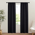NICETOWN 1 Panel Blackout Doorway Curtains for Closet, Kitchen, Storage Room, Thermal Insulated Privacy French Door Curtain Temporary Rod Pocket and Ceiling Track, Black, W25 x L80 by NICETOWN