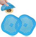 Hair Drain Catcher,Square Drain Cover for Shower Silicone Hair Stopper with Suction Cup,Easy to Install Suit for Bathroom,Bathtub,Kitchen 2 Pack (Blue) by Bovinde