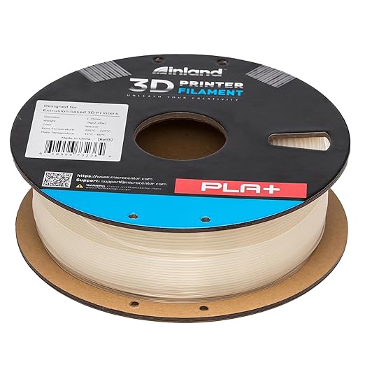 INLAND Micro Center PLA+ 3D Printing Filament 1.75mm - PLA Pro Dimensional Accuracy +/- 0.03 mm - 1 kg Cardboard Spool (2.2 lbs) (1 Pack Natural, 1.75mm) - Image 6