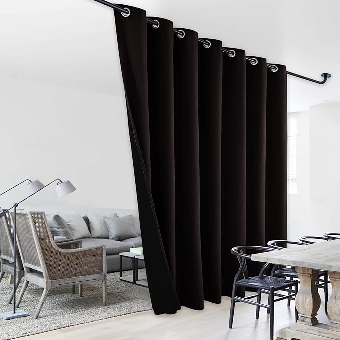 NICETOWN Extra Wide Patio Door Curtain, Super Heavy-Duty Thermal Sliding Glass Door Lined Drape, Privacy Assured 100% Blackout Window Treatment(Brown, 1 Panel, 100 inches W x 95 inches L) - Image 7