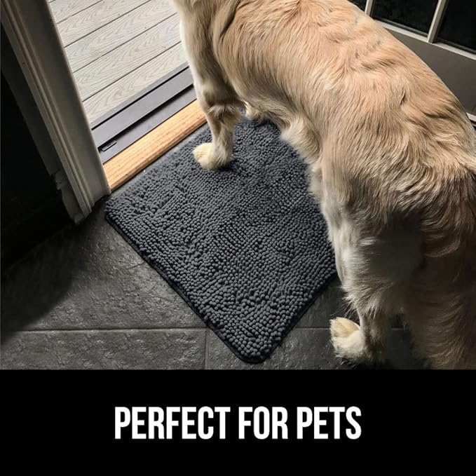 GORILLA GRIP SOAKSTOPPER Dog Door Mat, Machine Washable Rug Absorbent Doormat Captures Moisture Mud Dirt, Quick Dry Soft Chenille Entryway Rugs Indoor Entrance Mats for Dog Paws, 24x17 Charcoal - Image 6