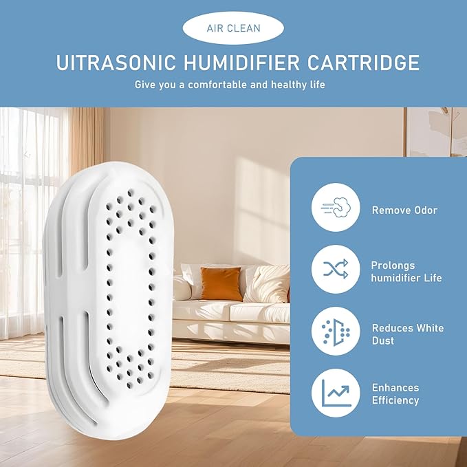 8-Pack Humidifier Water Softener Cleaning Demineralization Cartridge Compatible with All LEVOIT Top Fill Humidifiers, Calcium and Magnesium Ion Softening - Image 3