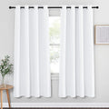 NICETOWN White Bedroom Curtain 72 inches Long - (50% Blackout) Grommet Sound Reducing Window Treatment Sound Reducing Privacy Thermal Drape Light Blocking for Living Room (1 Panel, W52 x L72) by NICETOWN
