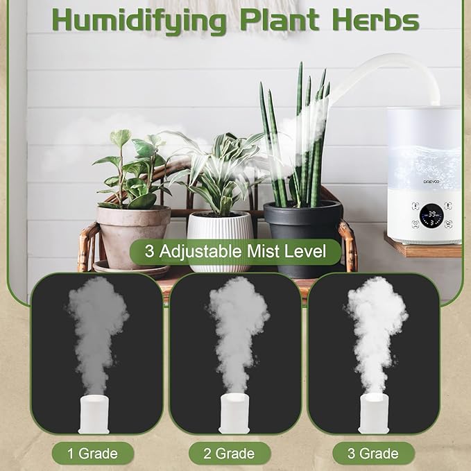 Smart Reptile Fogger Humidifiers with Humidity Control, Reptile Terrarium Humidifier Smart Touch, 3 Grades Adjustable Fogger with Hose for Reptile Amphibians Herps Snakes Plants - Image 5