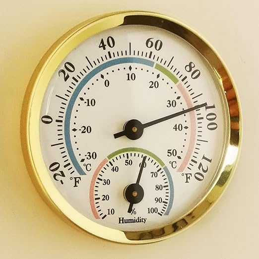 Mini Analog Hygrometer Thermometer - High Precision Humidity Temperature Gauge with Aluminum Alloy Case for Indoor Home Office Room Car Patio Sauna Garden Wall Mount(Gold) - Image 9