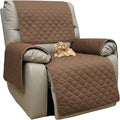 Eismodra Waterproof Recliner Chair Covers for Reclining Couch Slipcovers Seat Cushion,Anti-Slip Sofa Cover for Dogs Pets Furniture Protector Washable,Brown Set (4 Pieces) by Eismodra