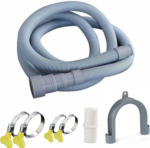 10ft Washing Machine Drain Hose, Universal Drain Hose Extension Kit for Washer, Dishwasher, Flexible Discharge Hose for LG/GE/Samsung, Fit up to 1-1/2 Inch Drain Outlets (10) by Elyfree-Qualityisourlife