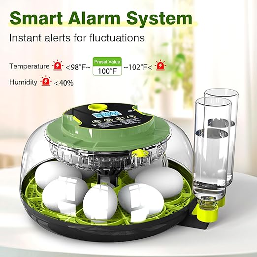 18 Egg Incubators for Hatching Eggs, Egg Incubator with Temperature Control, Humidity Display, Auto Egg Turner, Egg Candler, 2 Size Egg Trays, Digital Incubator for Chicken, Duck, Quail Eggs - Image 5