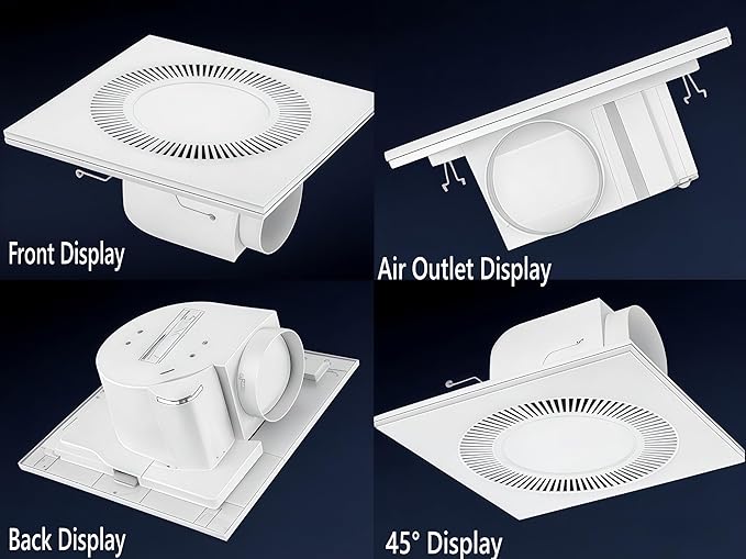 Bathroom Exhaust Fan With Light,DC Energy-Saving Ventilation Fan, Ceiling Mount Ventilation Fan & Light 6500K Combo,Newly upgraded silent exhaust fan for the bathroom - Image 5