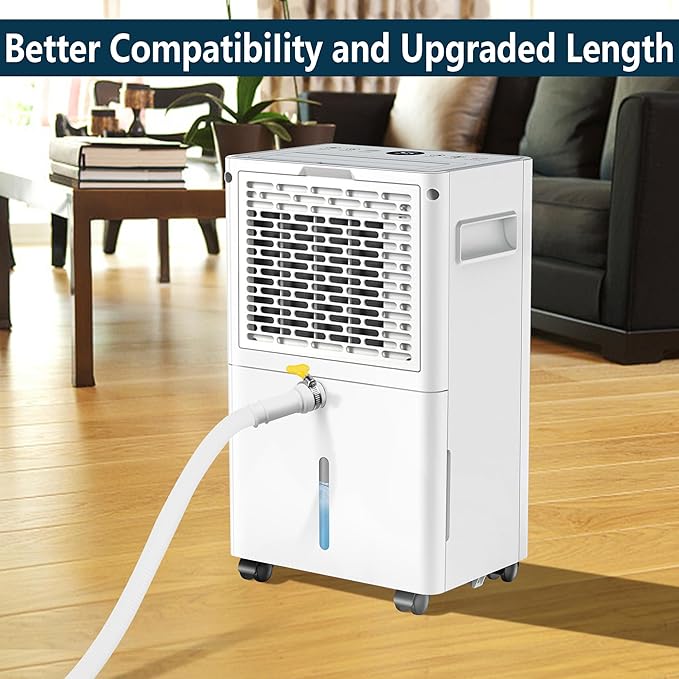 10 Ft Dehumidifier Drain Hose 3/4" FHT- Cuttable Leakproof Dehumidifier Discharge Hose for Drainage- Flexible Universal Corrugated Drain Hose Replacement with Clamp for Most Dehumidifier - Image 5