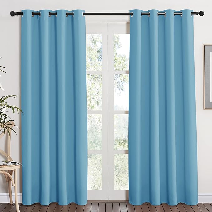 NICETOWN Thermal Curtain 84 inches Long - (Teal Blue Color) Thermal Insulated Window Treatment Drape, Room Darkening Modern Drapery for Boy's Room,52x84 inches, One Panel by NICETOWN