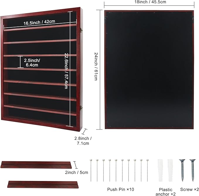 18*24 Large Shadow Box Frame with Removable Shelves,Shadow Boxes Display Cases for Small collectables，Deep Memory Box Display Case Trinket Shelf for Collection，Coins，Miniatures Figures,Red - Image 4