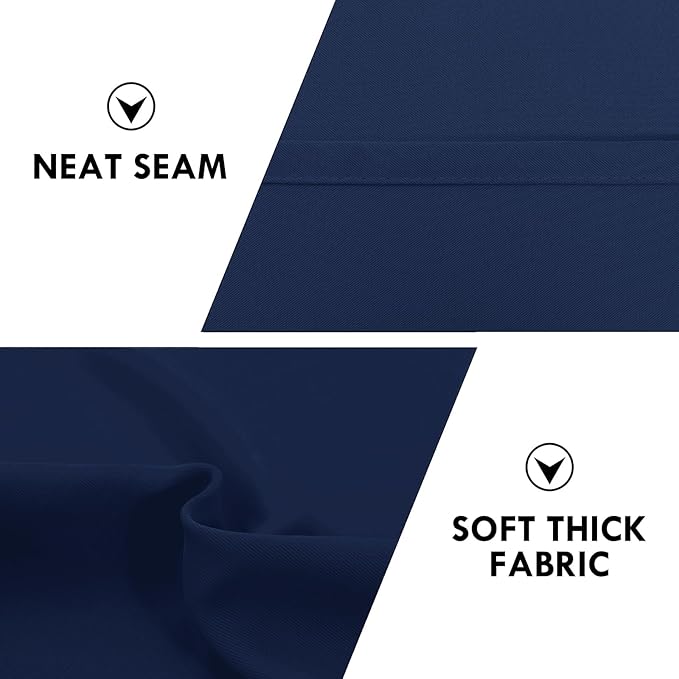 DWCN Navy Blue Blackout Curtains for Bedroom 54 Inches Long 2 Panels Set Window Drapes Thermal Insulated Room Darkening Rod Pocket Curtains for Kids Boys Room (W38 x L54 Inch, Navy Blue) - Image 6