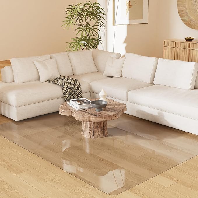 6'×9' Crystal Transparent Floor Mat for Under Kitchen Table, Waterpoof Easy Cleaning Plastic Area Rug Protector Cover, No Spill Easy Flat Floor Protector for Living Room, Art Studio by Unknown