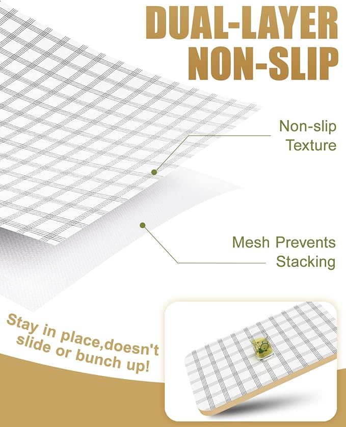 Shelf Liners for Kitchen Cabinets Non-Adhesive, Non-Slip Thickened Shelf Paper Waterproof Washable for Drawer Dresser Pantry Shelve Bathroom Protector Liner - Image 2
