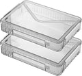 2 Pack Clear Plastic File Boxes w/Latching Lids, Stackable A4 Storage (‎White Latches, Large) by RHONZHAO