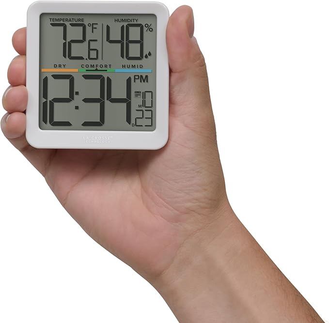 La Crosse Technology 302-1408-TBP Indoor Comfort Meter with Time & Date - Image 3