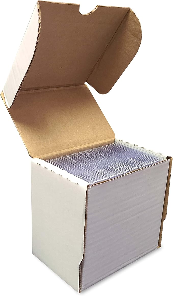 BCW 5-Inch Semi Rigid #1 Card Holder Storage Box - Holds 130 Semi-Rigid Card Holders - White Corrugated Cardboard - Ideal for Trading, Sports & Collectible Cards - Image 3