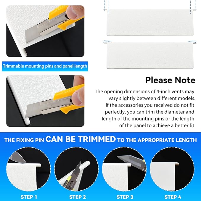 Dryer Exhaust Vent Cover Panel Replacements - Premium Plastic Polymer for 4 inch Outdoor Dryer Vent Cover (4 Pack)] - Image 3