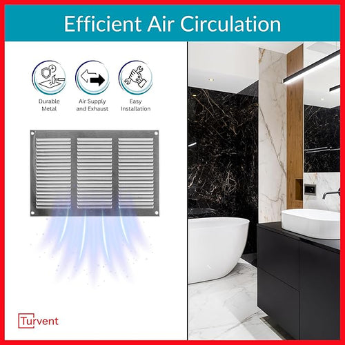 10x6 Vent Cover (Duct Opening) - HVAC Return Air Grille for Wall and Ceiling - Stainless Steel AC Vent Cover with Mesh - Rectangular Ventilation Register - Overall Size: 11.81" W x 7.87" H - Image 2