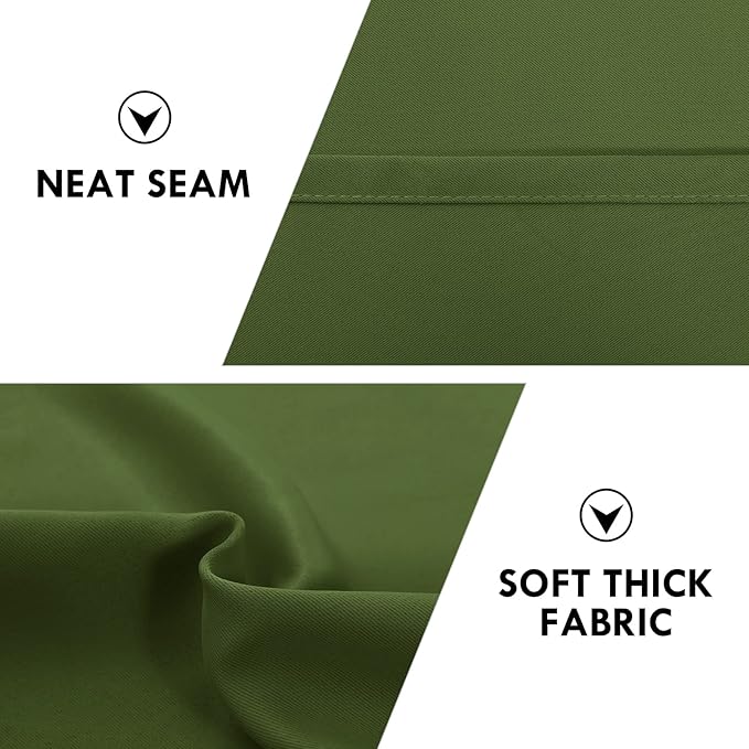 DWCN Olive Green Room Darkening Blackout Curtains - Thermal Insulated Privacy Energy Saving Window Curtain Drapes 52 x 45 inch Length, Set of 2 Bedroom Living Room Curtains - Image 6