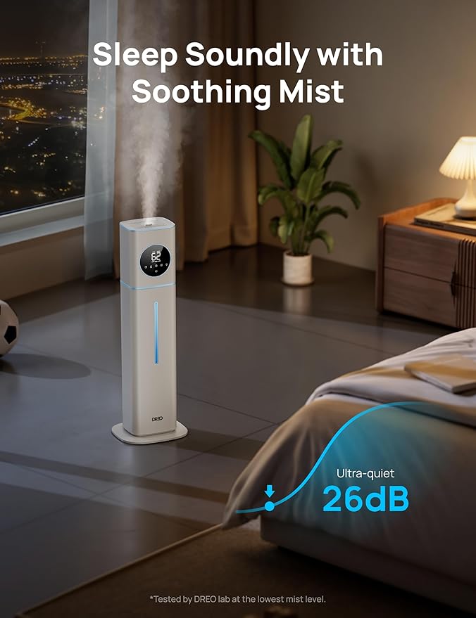 DREO HM735S 11L Smart Humidifier Large Room 700 ft², 100H Cool Mist Air Humidifiers for Bedroom, Top-Fill, Clean Tank Technology, 26dB, Auto Mode, Aroma Box, RGB, Remote & APP Control, Baby, Blue - Image 6