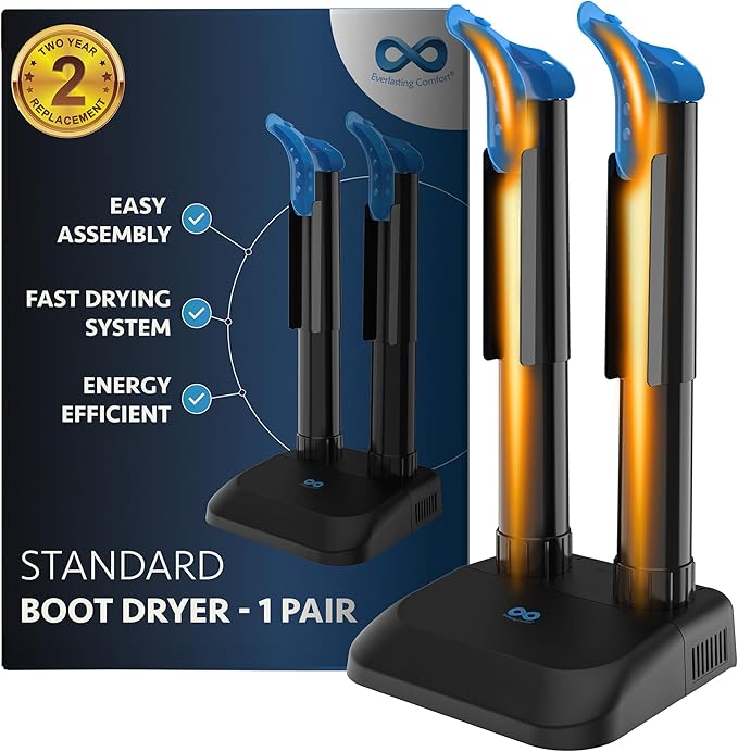 Everlasting Comfort Boot Dryer for Work Boots – Easy-to-Use, Silent & Energy-Efficient Boot Warmer and Shoe Dryer for Sneakers, Electric Fanless Convection Design to Reduce Odor (1 Pair) by EverlastingComfort