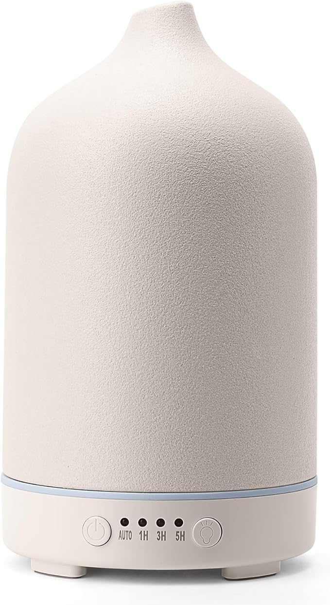 Diffuserlove Ceramic Diffuser 250ML Essential Oil Diffusers Aromatherapy Essential Oil Diffuser for Room Air Diffuser for Home Bedroom Stone Diffuser (White Big Size 250ml) by Diffuserlove