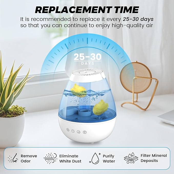 puxyblue   9-Pack Humidifier Tank Cleaner Yellow Small Submarine Fit for Most Humidifiers and Fish Tanks, Purifies Water, Prevents Hard Water Build Up, Eliminates White Dust - Image 7
