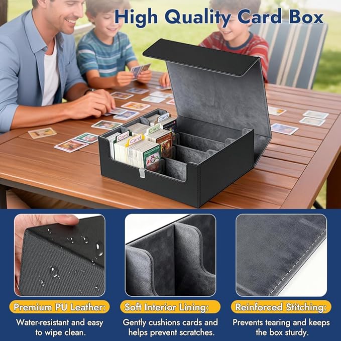 Shintop Card Storage Box for 1800+ Trading Cards, Deck Organizer Case with 24 Dividers, 30 Labels & 3 Supporters, Magnetic Closure Card Collection Holder Fit for Mtg, Yugioh, Tcg - Image 6