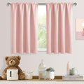 DWCN Blackout Curtains for Living Room Thermal Insulated, Energy Saving & Noise Reducing Bedroom Curtains, Blush Pink, W 52x L 36 Inch, Set of 2 Rod Pocket Curtain Panels by DWCN
