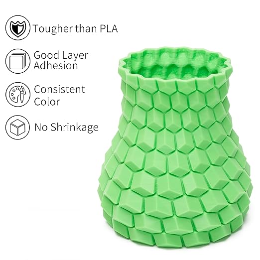 INLAND Micro Center PLA+ 3D Printing Filament 1.75mm - PLA Pro Dimensional Accuracy +/- 0.03 mm - 1 kg Cardboard Spool (2.2 lbs) (1 Pack Neon Green, 1.75mm) - Image 2