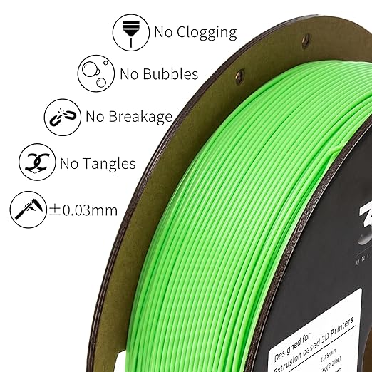 INLAND Micro Center PLA+ 3D Printing Filament 1.75mm - PLA Pro Dimensional Accuracy +/- 0.03 mm - 1 kg Cardboard Spool (2.2 lbs) (1 Pack Neon Green, 1.75mm) - Image 3