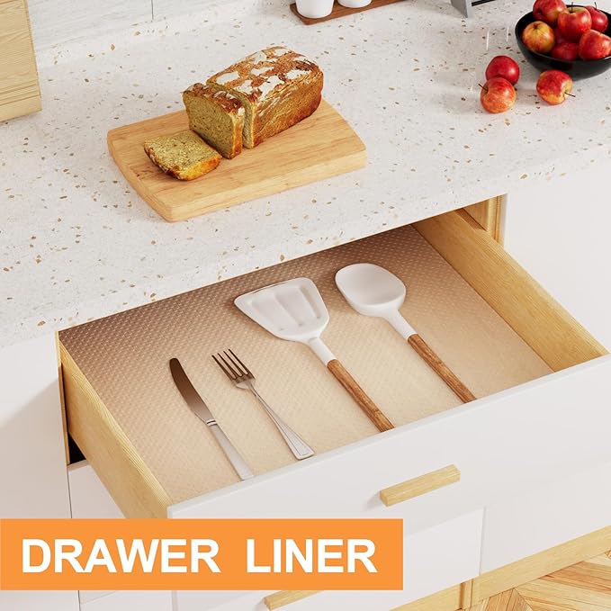 FLPMIX 16-inch Clear Shelf Liner: Waterproof Kitchen Cabinets Liners - Non-Adhesive Easy to Clean Bathroom Drawer Liner - Transparent Refrigerator Mat for Pantry Shelves 16" W x 300" L - Image 2