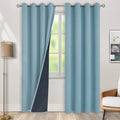 BGment Thermal Insulated 100% Blackout Curtains for Bedroom with Black Liner, Double Layer Full Room Darkening Noise Reducing Grommet Curtain (52 x 90 Inch, Greyish Blue, 2 Panels) by BGment