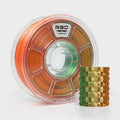 R3D Dual Color Silk PLA Filament, Co-Extrusion 3D Printer Filament 1.75mm, 30-370 mm/s High Speed PLA, Dimensional Accuracy +/- 0.02 mm, 1KG Plastic Spool (Silk Green-Orange) by R3D