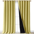 NICETOWN 100% Blackout Blinds, Laundry Room Decor Window Treatment Curtains for Large Patio Sliding Door, Thermal Insulated Paler Yellow Curtains for Bedroom, Set of 2, 70 inches x 108 inches by NICETOWN