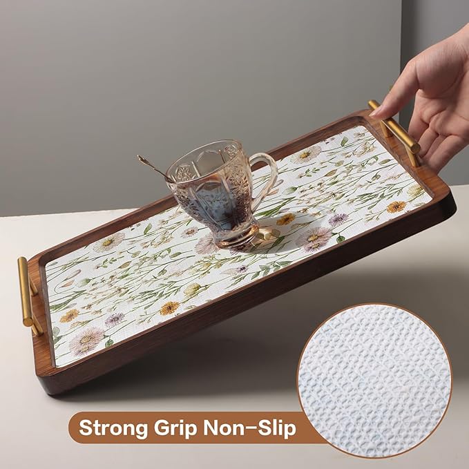 Drawer and Shelf Liner for Kitchen Cabinets Non Adhesive Drawer Liners Floral Cabinet Liner Strong Grip Non Slip Shelf Liners Waterproof Kitchen Shelves Cupboard Liner Easy to Clean 23.6IN x 10FT - Image 6