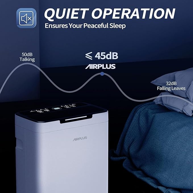 AIRPLUS 1,500 Sq. Ft Dehumidifier for Basement, 30 Pints Powerful Dehumidifier for Home, Large Rooms, Bedrooms, Sufficient Capacity Water Tank with Drain Hose (AP2011N) - Image 5